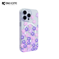 INS Transparent Feuilles Fleur Anti-Chute Téléphone étui pour iphone 15 Pro Max De Luxe Magnétique Doux IMD Pare-chocs Nouveau Design XS