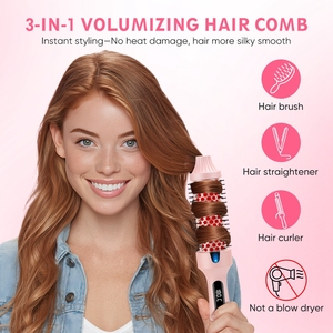 Peigne chaud portable Salon <span class=keywords><strong>brosse</strong></span> thermique <span class=keywords><strong>brosse</strong></span> ronde chauffante bigoudi <span class=keywords><strong>brosse</strong></span> chaude ionique avec affichage LED - Product Image 4