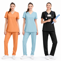 Ensemble d'uniformes médicaux personnalisés NiaaHinn 2026 pour femmes, tenue d'infirmière mignonne, haut et pantalon en tissu sergé extensible pour les professionnels de la santé