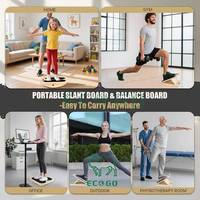 Planche inclinée en bambou 3 en 1 et planche d'équilibre à 180 ° 360 °, civière de mollet portable à angle réglable avec affiche d'entraînement Vente en gros