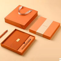 Agenda quotidien et mensuel personnalisé en cuir PU avec logo imprimé A5, carnet à couverture rigide, coffret cadeau