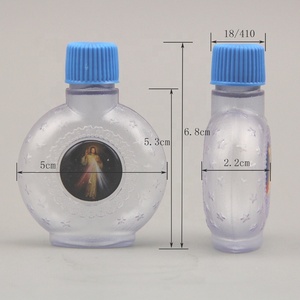 Fournitures Religieuses Décoratives pour Églises : Bouteille d'Eau Bénite en Plastique de 30 ml avec Bouchon à Vis et Autocollants pour Baptême et <span class=keywords><strong>Exorcisme</strong></span> - Product Image 3