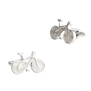 Mancuernillas de Bicicleta Personalizadas al por Mayor, Sin Pedido Mínimo, de Latón Color Níquel Plateado, para Camisa de Hombre - Product Image 2