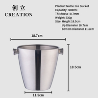 Création directe usine personnalisé Oem acier inoxydable 1,6 l accessoires de Bar bouteille de bière de mariage Service mural seau à vin de glace