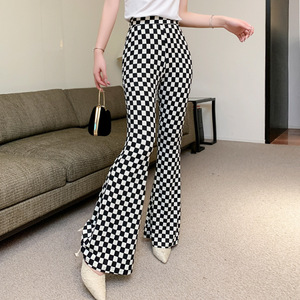 Pantalon évasé taille haute pour femme, imprimé serpent, tissé, grande taille, élastique, décoré, respirant, coupe ajustée ou ample, coloré - Product Image 6