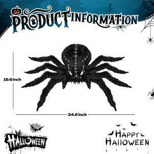 <span class=keywords><strong>Peluche</strong></span> <span class=keywords><strong>araignée</strong></span> d'Halloween, 34,6 pouces, grande, noire, coussin doux, animal en <span class=keywords><strong>peluche</strong></span>, décoration d'Halloween, accessoires effrayants pour fête, farce, anniversaire - Product Image 2