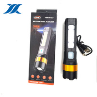 Lampe torche laser blanche multifonction SA-M123, rotative, à focalisation, rechargeable, grand faisceau, pour extérieur, longue durée de vie de la batterie