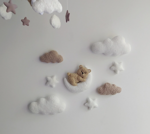 Gender Neutral <strong>Nursery</strong> Wall <strong>Decor</strong> Soft Bear Cloud Star Wall Hanging Boucle Fabric Baby Room <strong>Decor</strong> - Product Image 4