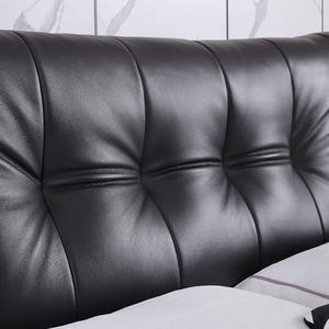 Personnaliser les derniers meubles italiens de luxe pour chambre à coucher lit double en cuir haut de gamme grande tête de lit lit King Size moderne de luxe - Product Image 4