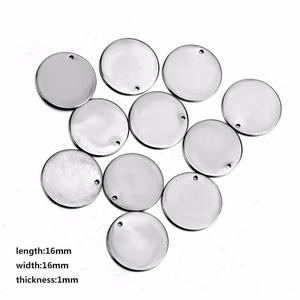 Pendentifs ronds classiques en acier inoxydable vierges pour initiales, accessoires pour hommes et femmes - Product Image 2