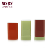 D052 Contenant ovale brillant en PP de 20 ml pour déodorant en stick, soulagement apaisant, avec couvercle en ABS