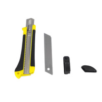 Cutter de bureau grand format à poignée en caoutchouc, couteau utilitaire pour déballage et papier peint, longueur 170 mm, modèle JK-030, approvisionnement direct usine