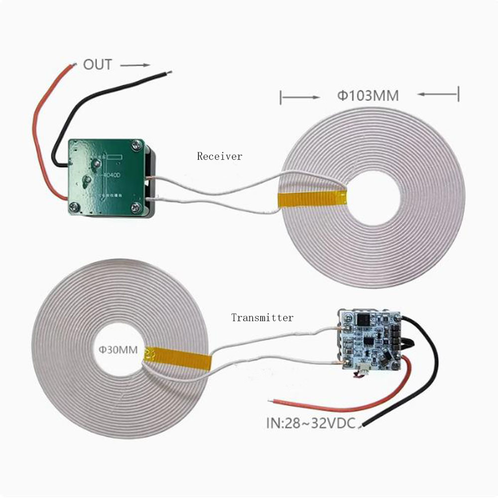 5V5A Wireless Charging Module - 24V DC Remote Power Supply With 8-40mm Range