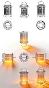 Linterna Solar para Ramadán, Lámpara LED Impermeable IP65 con Control Automático de Luz, Llama Parpadeante, para Jardín, Patio, Eid Mubarak, ABS+PP - Product Image 3