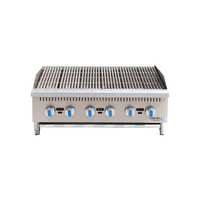 Équipement de cuisson commercial Gaz Radiant Chargrilloir Comptoir Gaz Barbecue Grill En Acier Inoxydable