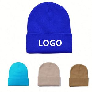 For Men Fleece Line Knitted Outdoor Caps Slouchy Cuffed Winter Beanie Soft Warm Knit Beanies Ski <b>Hats</b> - Product Image 1