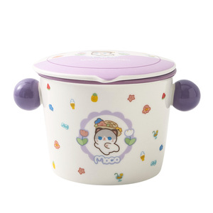 Tazón de fideos instantáneos Feigou Moco de gran capacidad con licencia oficial, tazón de arroz estilo japonés personalizado con tapa y asa para el hogar. - Product Image 2