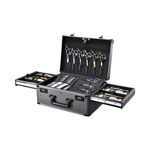 Maletín de barberos profesional, caja de herramientas para cortadoras y suministros, organizador de recortadora de tijeras para el cabello, Maleta dura de aseo de salón - Product Image 1