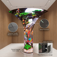 Écran LED vidéo flexible en forme d'arbre pour intérieur, P1.86, écran incurvé créatif pour centre commercial, hall d'accueil, salle d'exposition