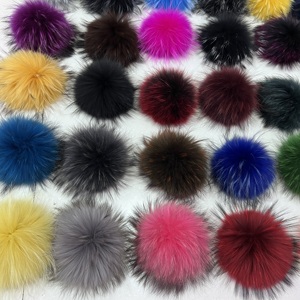 Pompones de Piel de Mapache Natural de Alta Calidad, Esponjosos, con Broche, 15 cm, Desmontables, para Tejer Gorros - Product Image 2