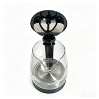 Bouilloire électrique en verre sans fil de 1,8 L avec arrêt automatique, indicateur LED, base rotative à 360 degrés