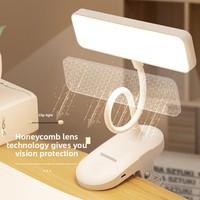 Lampe de bureau à pince et lampe de chevet LED, design minimaliste moderne, pour l'apprentissage transfrontalier, avec batterie intégrée, commande tactile, CRI 90+ élevé, protection oculaire