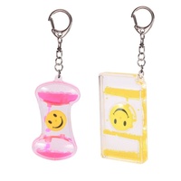 Porte-clés avec minuteur de mouvement liquide, joli bijou en acrylique, avec minuteur, huile et eau, vente en gros,