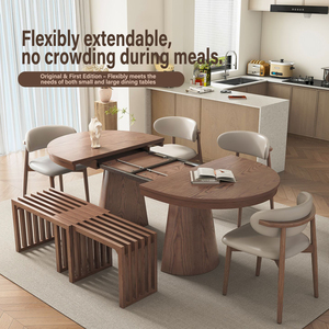 Tavolo da Pranzo Allungabile Ovale <span class=keywords><strong>in</strong></span> <span class=keywords><strong>Legno</strong></span> Massello Elegante per Casa e Hotel - Prezzo all'Ingrosso di <span class=keywords><strong>Fabbrica</strong></span> - Product Image 1