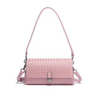 Classic Women's Chic Woven Shoulder Crossbody Saddle <b>Small</b> Square <b>Handbag</b> Daily Use - Product Image 5