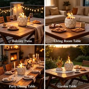 Horno Portátil <span class=keywords><strong>para</strong></span> S'mores, <span class=keywords><strong>Asador</strong></span> <span class=keywords><strong>de</strong></span> Malvaviscos, Brasero <span class=keywords><strong>de</strong></span> Sobremesa <span class=keywords><strong>de</strong></span> Hormigón, Chimenea <span class=keywords><strong>de</strong></span> Bioetanol sin Humo <span class=keywords><strong>para</strong></span> Decoración <span class=keywords><strong>de</strong></span> Patio y Jardín - Product Image 2