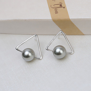 ต่างหูแฟชั่น Wenchi S925 เงินแท้ รูปสามเหลี่ยม 3 เม็ด ประดับมุก 4-4.5 มม. สำหรับทำเครื่องประดับ DIY รุ่น 1088 - Product Image 3