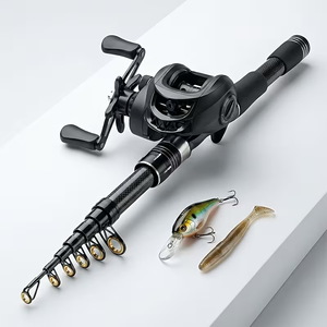 Juego de Caña y Carrete de Pesca de Fibra de Vidrio de Acción Rápida para Lubina y Carpa con Mango de EVA para Pesca en Agua Salada y Dulce - Product Image 6