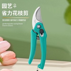 Pinheng Bypass Pruning Shears Stainless Steel Green Manual Garden <b>Flower</b> Branch Cutting Scissors Safety Lock Handle - Product Image 1