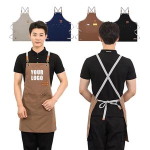 Promotional Custom Oil and Waterproof Canvas Restaurant Cooking <b>Kitchen</b> <b>Apron</b> Custom Logo Garden <b>Apron</b> - Product Image 1