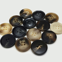 Botón Circular de Resina con 4 Agujeros y Patrón Redondo para Abrigo de Mujer y Traje de Hombre, Color Negro Beige, Combinable con Todo
