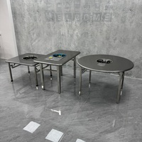 Table de barbecue pliante multifonctionnelle moderne et portable, en acier inoxydable durable, pliable pour la restauration, l'hôtellerie et la maison, réglable