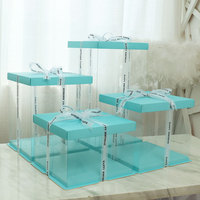 Gâteau Transparent Transparent Grande Boîte En Plastique De Mariage Personnalisé En Gros De Luxe Anniversaire pour Pop Invité Boîtes À Gâteaux Personnalisables