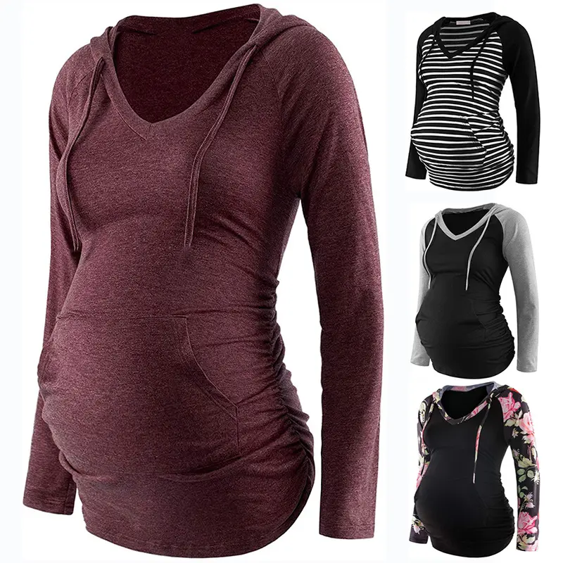 Winter Sweatshirts Nursing Hoodie Sweatshirt Long Sleeves Breastfeeding Maternity Tops Casual Clothes Maternity Hoodie