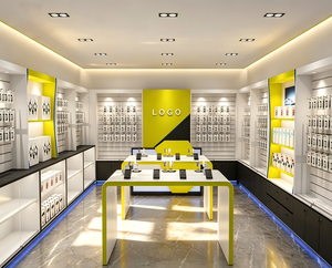 Diseño de Tienda de Accesorios para Teléfonos Móviles Modernos, Muebles Personalizados de MDF, Metal y Vidrio con Iluminación LED para Exhibición - Product Image 1