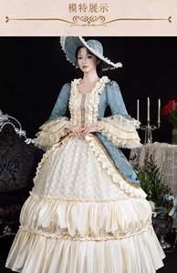 Vestido Medieval Renacentista Rococó para <span class=keywords><strong>Mujer</strong></span> QQWZ125, Vestido <span class=keywords><strong>de</strong></span> Princesa Gótica con Brocado, Vestido <span class=keywords><strong>de</strong></span> Época Gótica - Product Image 2