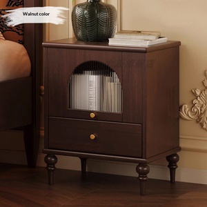 AHS- French-style solid wood bedside <b>table</b>, vintage style, perfect for home use in bedrooms, 2026 best-selling item for <b>small</b> - Product Image 1