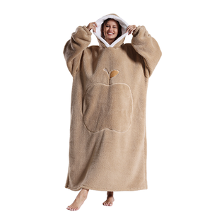 Factory Custom Printing Oversized <strong>Long</strong> Wearable Sherpa Flannel Fleece TV Cuddle <strong>Snuggle</strong> Blanket with Sleeves and Pockets <strong>Hoodie</strong> - Product Image 3