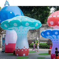 Grand champignon gonflable extérieur avec lumière led pour décoration carrée de zoo de parc de jardin de cour gonflable