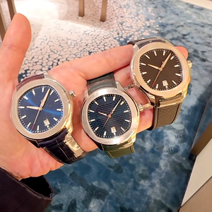 Orologio Automatico da Uomo Stile <span class=keywords><strong>Polo</strong></span> S, Acciaio Inossidabile, Quadrante a Righe Verticali, Cinturino in Pelle/Gomma - Product Image 1