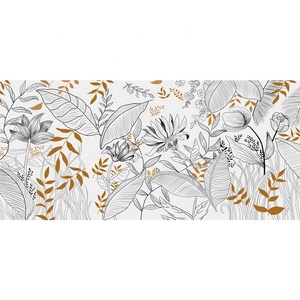 <span class=keywords><strong>Papier</strong></span> <span class=keywords><strong>peint</strong></span> de <span class=keywords><strong>dessin</strong></span> au trait abstrait moderne nordique personnalisé <span class=keywords><strong>noir</strong></span> <span class=keywords><strong>blanc</strong></span> feuille murale pour Restaurant hôtel botanique étanche - Product Image 5