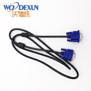 Cable de conexión de vídeo VGA 3+2 macho a macho para monitor LCD de ordenador, cable VGA de 1,5 metros con núcleos de ferrita dobles. - Product Image 1
