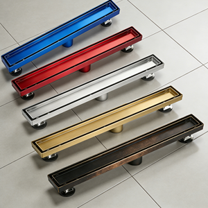 Grille de douche linéaire longue en acier inoxydable SUS 304 avec insert de carrelage couleur personnalisée CUPC pour salle de bain - Product Image 1