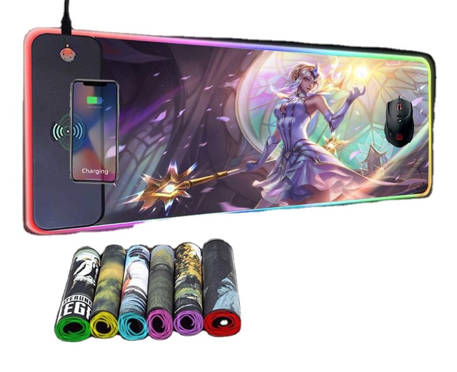 900x400 Non-Slip Rubber Base Custom Gaming Lighting Wireless RGB Mouse Pad LED Mousepad