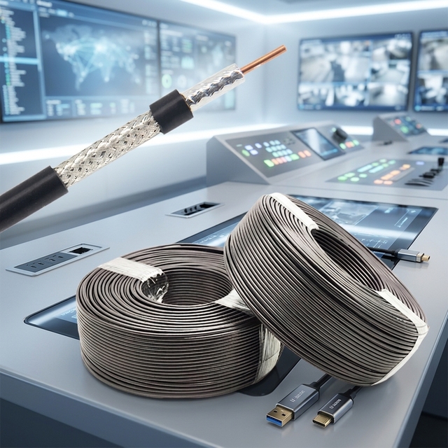 RG Series Coaxial Cables (RG6/RG58/RG59/RG11) - Security Camera & Cable TV Coax Cables with Anti-Interference 50ohm 200m 1 Roll
