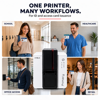 Printer Kartu Evolis Primacy 2, Printer Kartu PVC, Printer Kartu Warna Satu Sisi/Dua Sisi untuk Kartu Akses Karyawan, Pelajar, dan Kartu Identitas